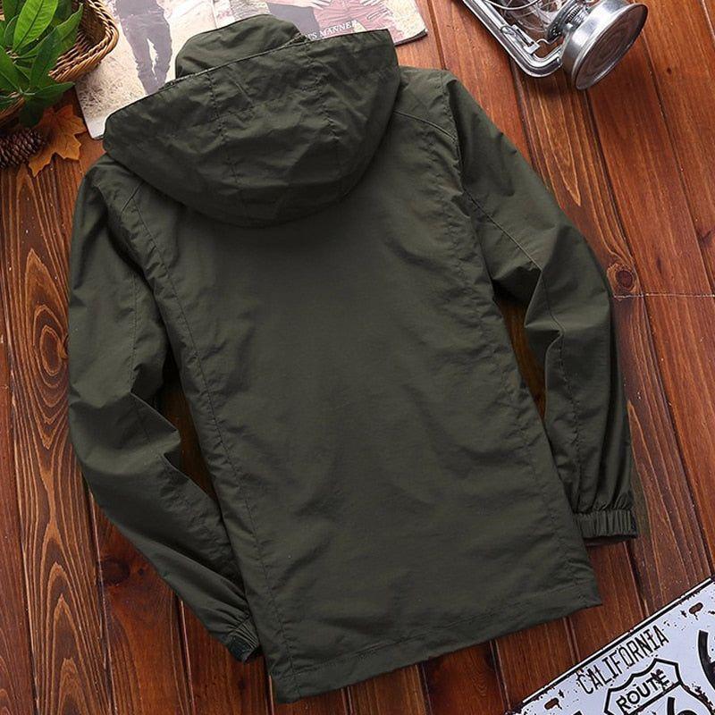 Men's Casual Streetwear Lightweight Spring/Summer Zipper Detachable Hood, Waterproof Jacket Slim Fit Sizes M~6XL - Frimunt Clothing Co.