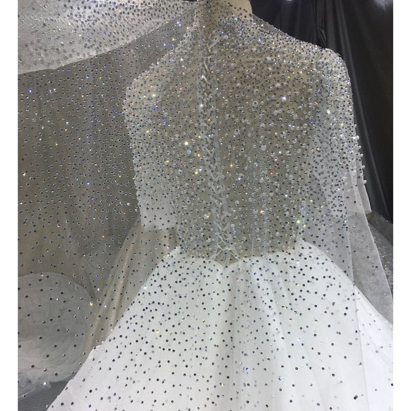 Whitney Wedding Collection White Ivory Rhinestones Shiny Crystals Luxury Wedding Veils