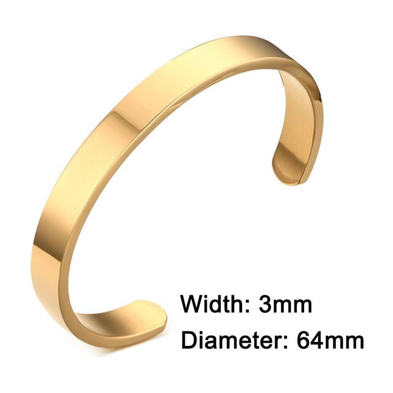 ZORCVENS Unisex Bracelet Cuff Stainless Steel Silver/Gold/Black/Rose Gold - Frimunt Clothing Co.