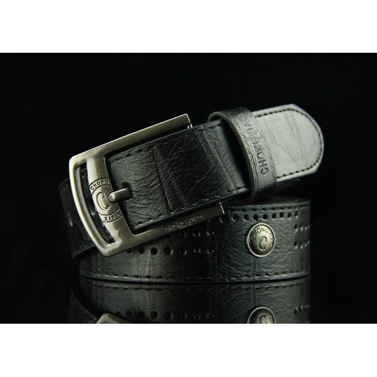 New High Quality Needle Buckle Style Leisure Men's Belt Rivet Eco Leather 4 Colors - Frimunt Clothing Co.