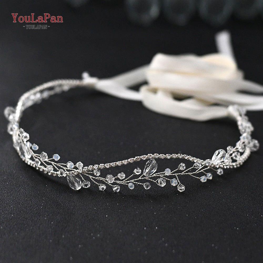 Crystal Belt for Wedding Dress Ivy Flower Wedding Dress Sash Belt Silver - Frimunt Clothing Co.