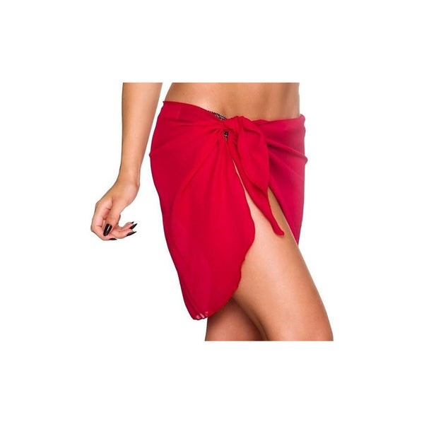 Women Beach Bikini Cover Up Solid Color Pareo Chiffon Wrap Skirt Sarong Beachwear - Frimunt Clothing Co.