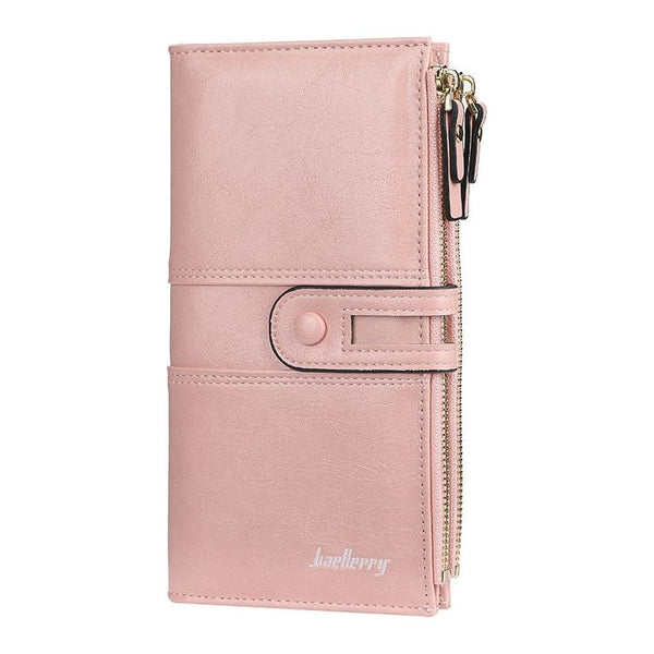 New Hot Women's Long Wallet Top Quality Leather Double Zipper With or Without Name Engraving - Frimunt Clothing Co.