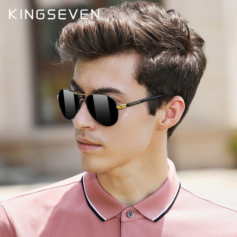 KINGSEVEN Brand Men's Driving Polarized Sunglasses Aluminum Frame With Accessories - Frimunt Clothing Co.