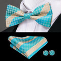 Hi-Tie Classic Black Bow Ties for Men 100% Silk Butterfly Pre-Tied Bow Tie Pocket Square Handkerchief - Frimunt Clothing Co.