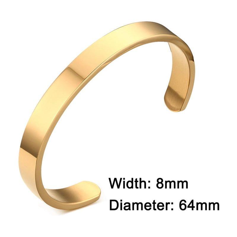 ZORCVENS Unisex Bracelet Cuff Stainless Steel Silver/Gold/Black/Rose Gold - Frimunt Clothing Co.