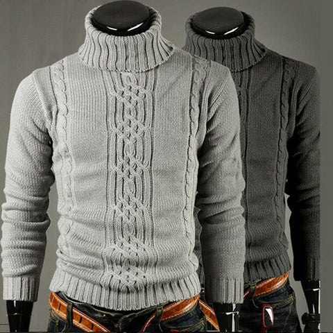 Warm Slim Fit Turtleneck Men's Sweater Pullover Knit Fall Winter Fashion - Frimunt Clothing Co.