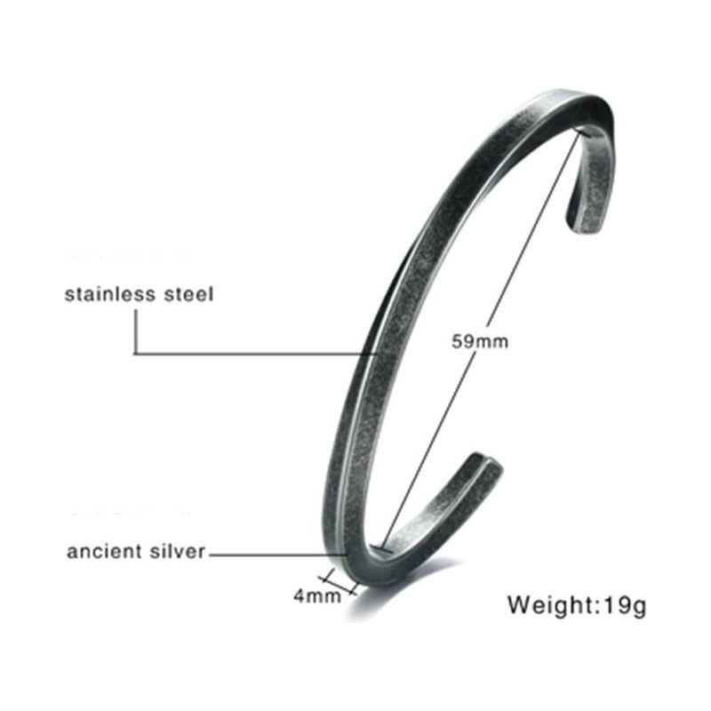 Men Twisted Cuff Bangle Mobius Bracelet Stacking Bangle Stainless Steel Unisex Jewelry - Frimunt Clothing Co.