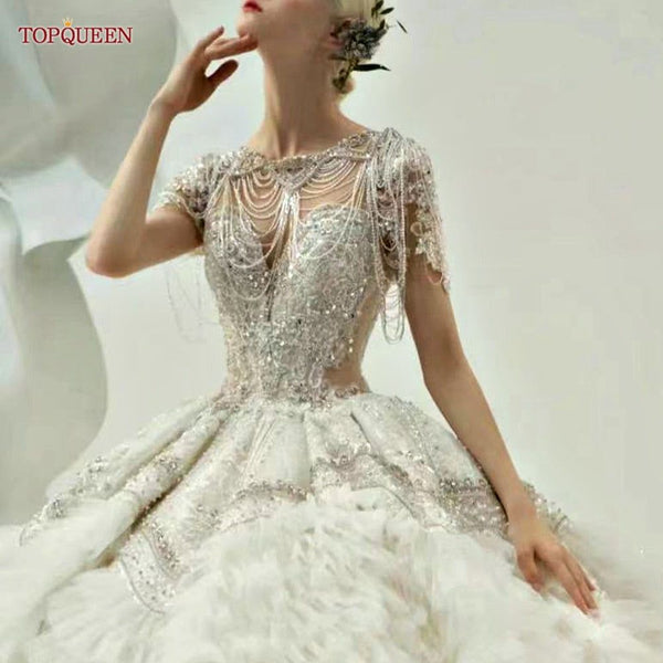 Luxury Bridal Rhinestone Crystals Tassel Shawl - Frimunt Clothing Co.