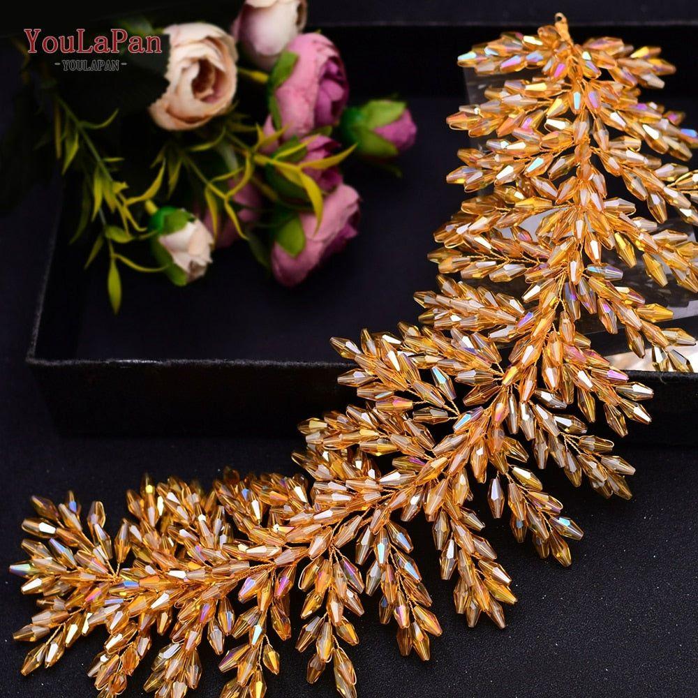 YouLaPan HP377 Ladies Wedding Crown Bridal Crowns for Brides Hair Accessories Metal Crystal Bridal Hair Band Wedding Tiara - Frimunt Clothing Co.