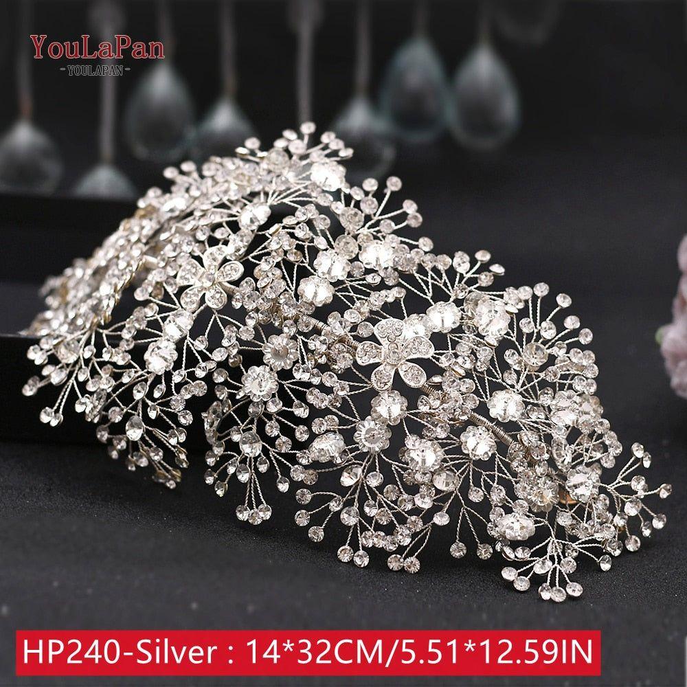 Bride Crown/Hair Vine With Rhinestones Luxury Bridal Headwear Accessories - Frimunt Clothing Co.