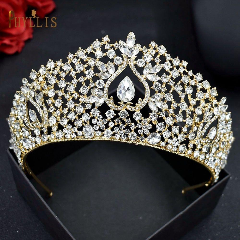 Luxury Bridal Crown Pageant Diadem Handmade Bridal Hair Jewelry - Frimunt Clothing Co.