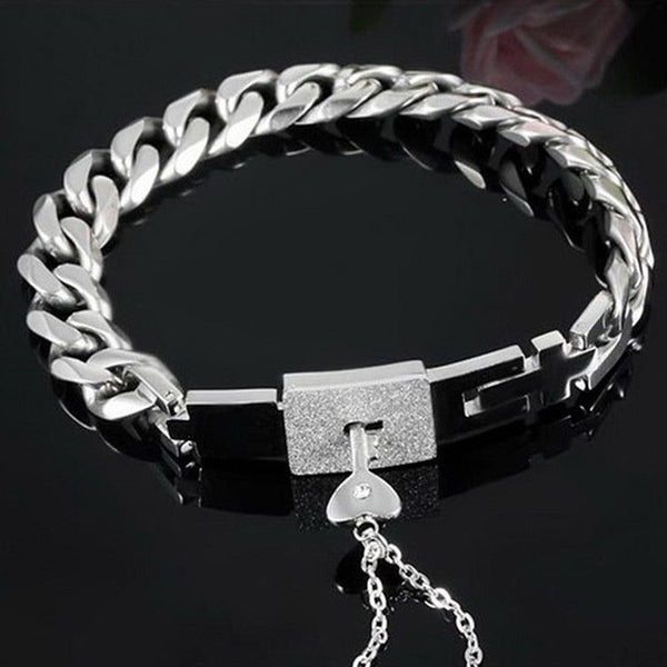 Concentric Interlocking Key Titanium Steel Couple Bracelet Valentine's Day Gift Silver, Gold, Black - Frimunt Clothing Co.