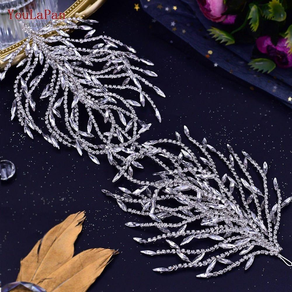 Shiny Rhinestones Bridal Headband Wedding Hair Accessories Handmade - Frimunt Clothing Co.