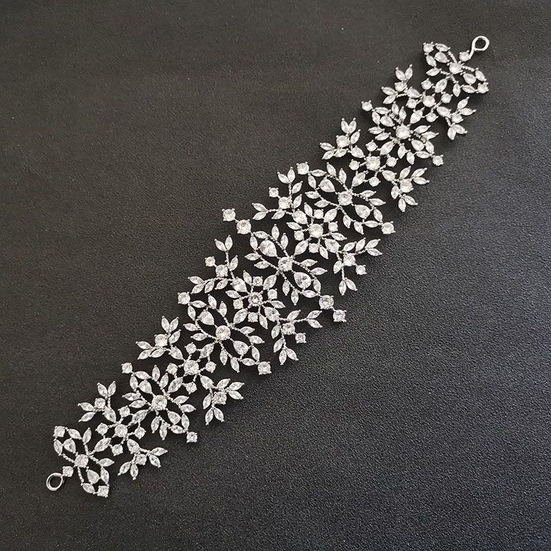 Luxury Flexible Full Cubic Zircon Bridal Tiara Headband Bride Bridesmaids Crown - Frimunt Clothing Co.
