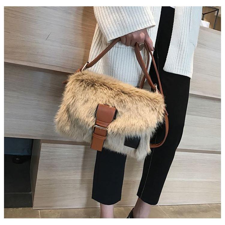 Plush Autumn Winter Wide Crossbody Bag Women Bag - Frimunt Clothing Co.