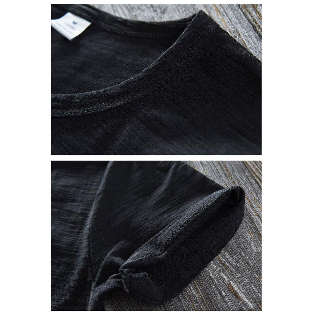 New Men's Short Sleeve O-NECK Breathable 100% Raw Cotton Linen Soft High Quality T-Shirt- 213 - Frimunt Clothing Co.