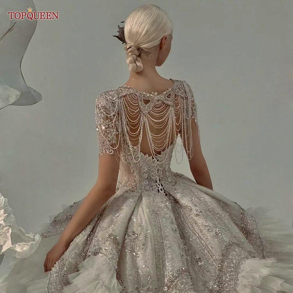 Luxury Bridal Rhinestone Crystals Tassel Shawl - Frimunt Clothing Co.