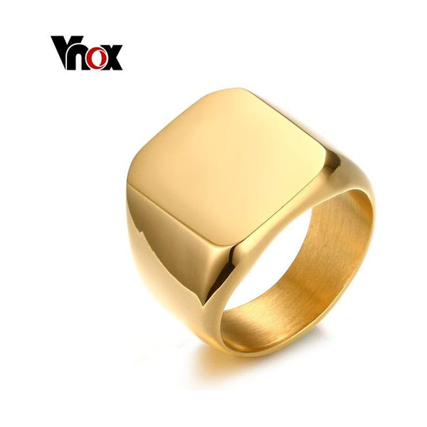 Vnox 18mm Men's Stainless Steel Big Rings Black Gold-color Rock Punk Biker Club Men Jewelry Anillos - Frimunt Clothing Co.