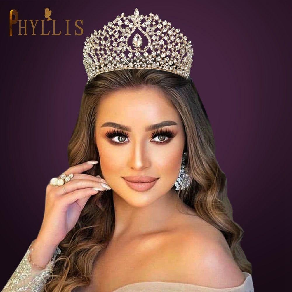 Luxury Bridal Crown Pageant Diadem Handmade Bridal Hair Jewelry - Frimunt Clothing Co.