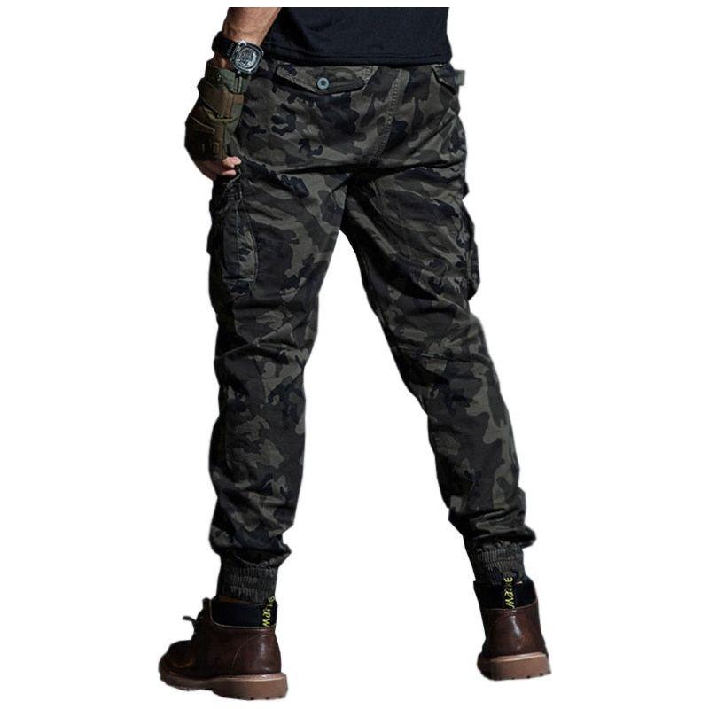 High Quality Khaki Casual Pants Men Military Tactical Joggers Camouflage Cargo Pants Multi-Pocket Army Trousers - Frimunt Clothing Co.