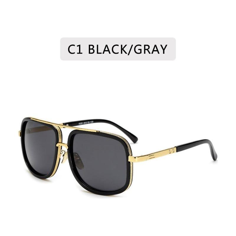 New Fashion Big Frame Men Colored Lens Retro High Quality Sunglasses 400 UV Protection - Frimunt Clothing Co.