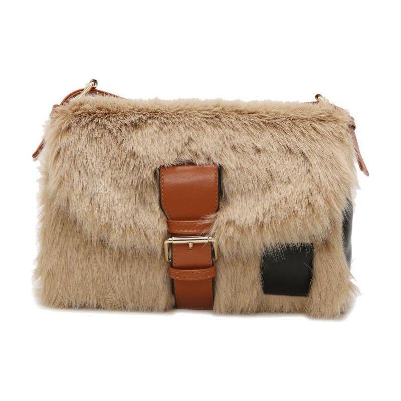 Plush Autumn Winter Wide Crossbody Bag Women Bag - Frimunt Clothing Co.