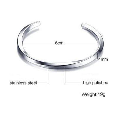 Men Twisted Cuff Bangle Mobius Bracelet Stacking Bangle Stainless Steel Unisex Jewelry - Frimunt Clothing Co.