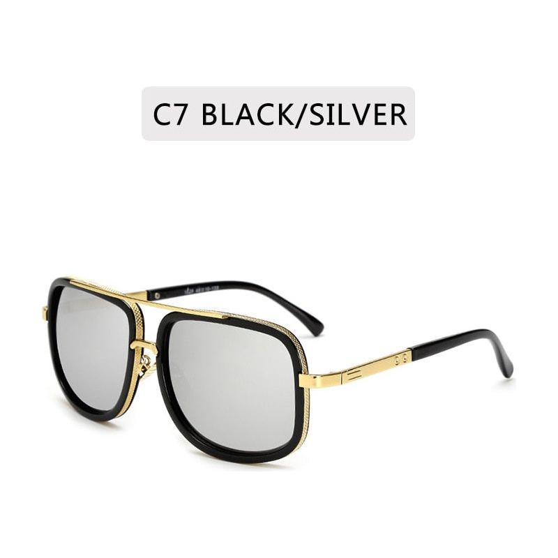 New Fashion Big Frame Men Colored Lens Retro High Quality Sunglasses 400 UV Protection - Frimunt Clothing Co.