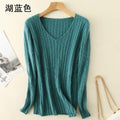 Super Warm 100% Mink Cashmere Women Sweaters Winter High Elasticity Soft Tops V-neck Casual Basics - Frimunt Clothing Co.