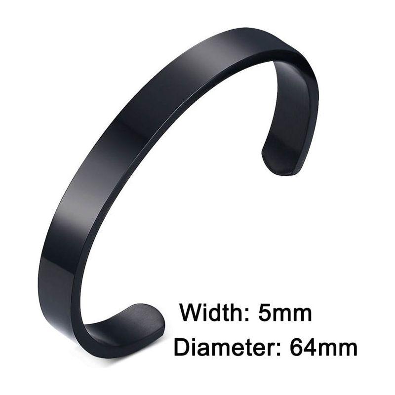 ZORCVENS Women 8mm Width Surface Cuff Bracelet Stainless Steel Bracelet Silver/Gold/Black/Rose Gold Colors - Frimunt Clothing Co.