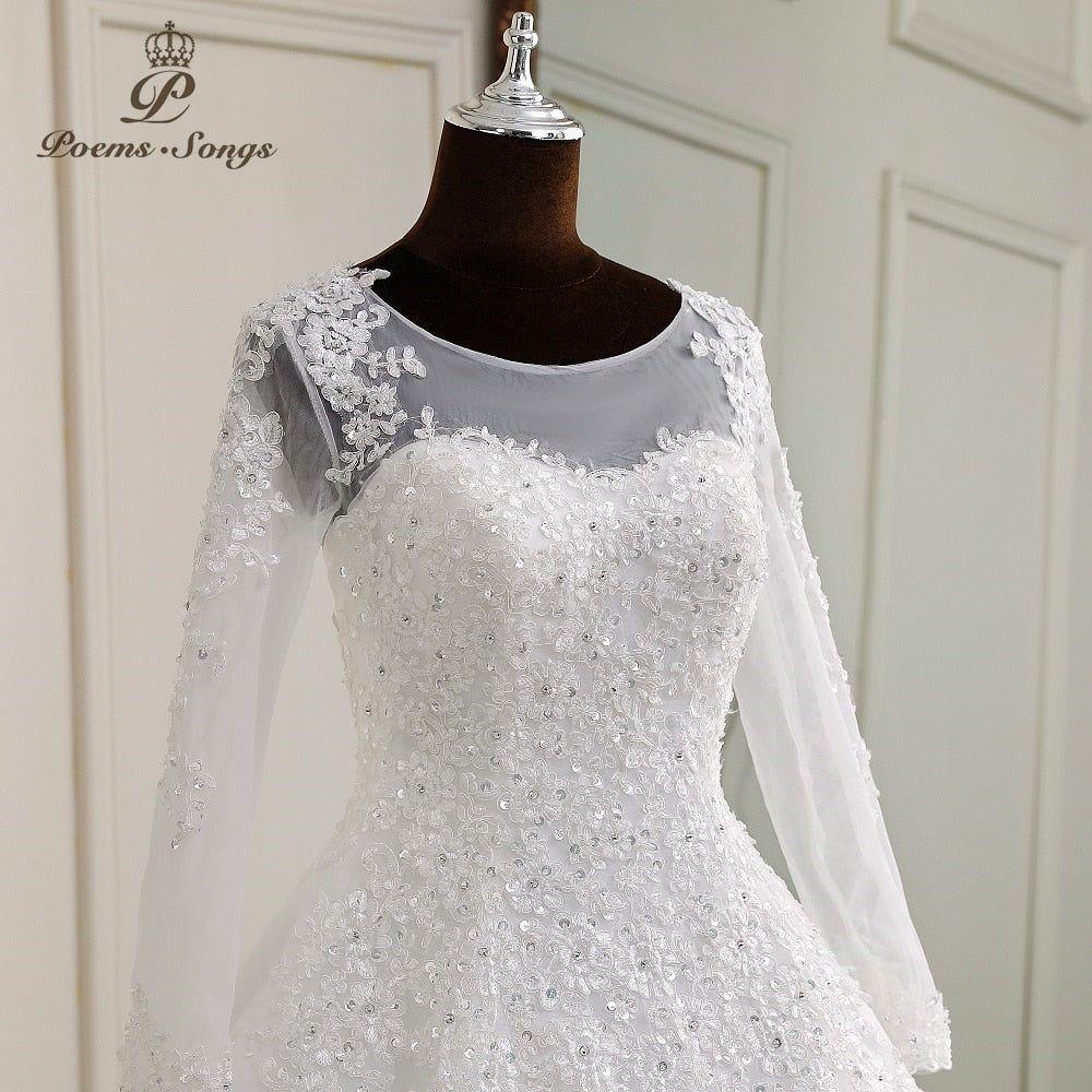 Alma Elegant Long Sleeves Wedding Dress - Frimunt Clothing Co.