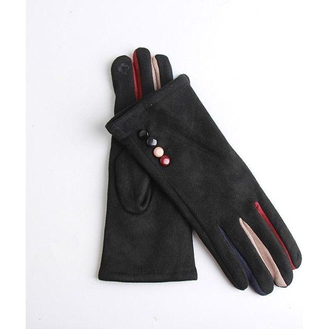 Fashion Women Winter Warm Suede Leather Touch Screen Glove Female Faux Rabit Fur Embroidery Plus velvet thick driving gloves H92 - Frimunt Clothing Co.