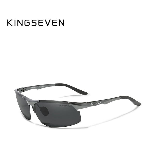 Genuinas Gafas de Sol KINGSEVEN Polarizadas para  hombre, de aluminio con lente espejada. Ideales para conducir. Protección UV400 Mod. 9126