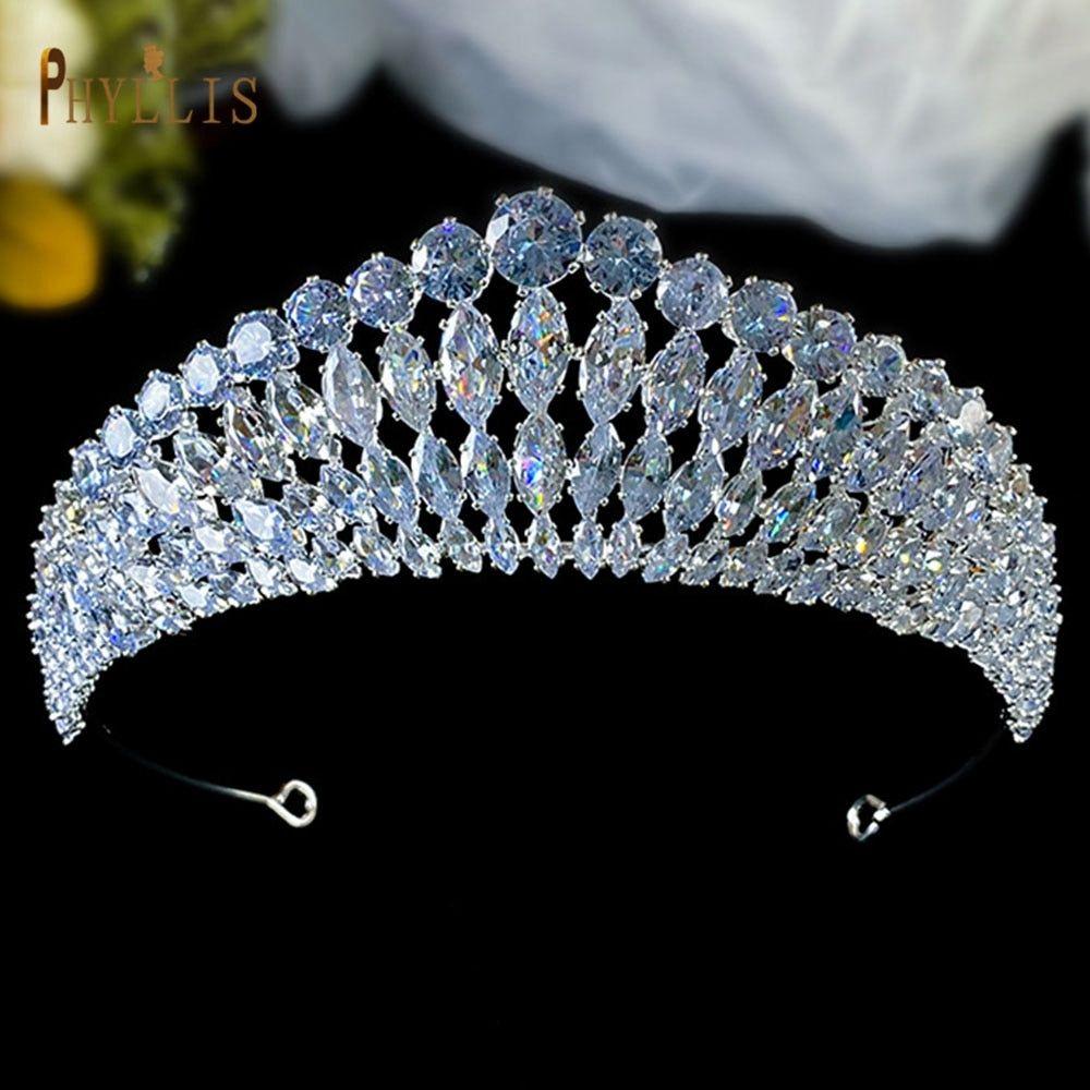 Zircon Princess Wedding Bridal Tiaras and Crowns Pageant Hair Jewelry Headpieces - Frimunt Clothing Co.