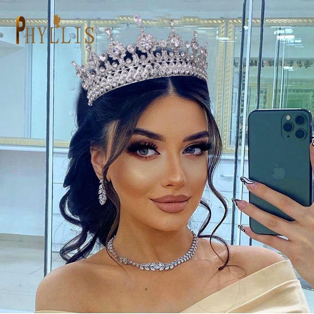 Luxury Crystal Crown Bridal Headwear Tiaras Pageant Hair Jewelry - Frimunt Clothing Co.