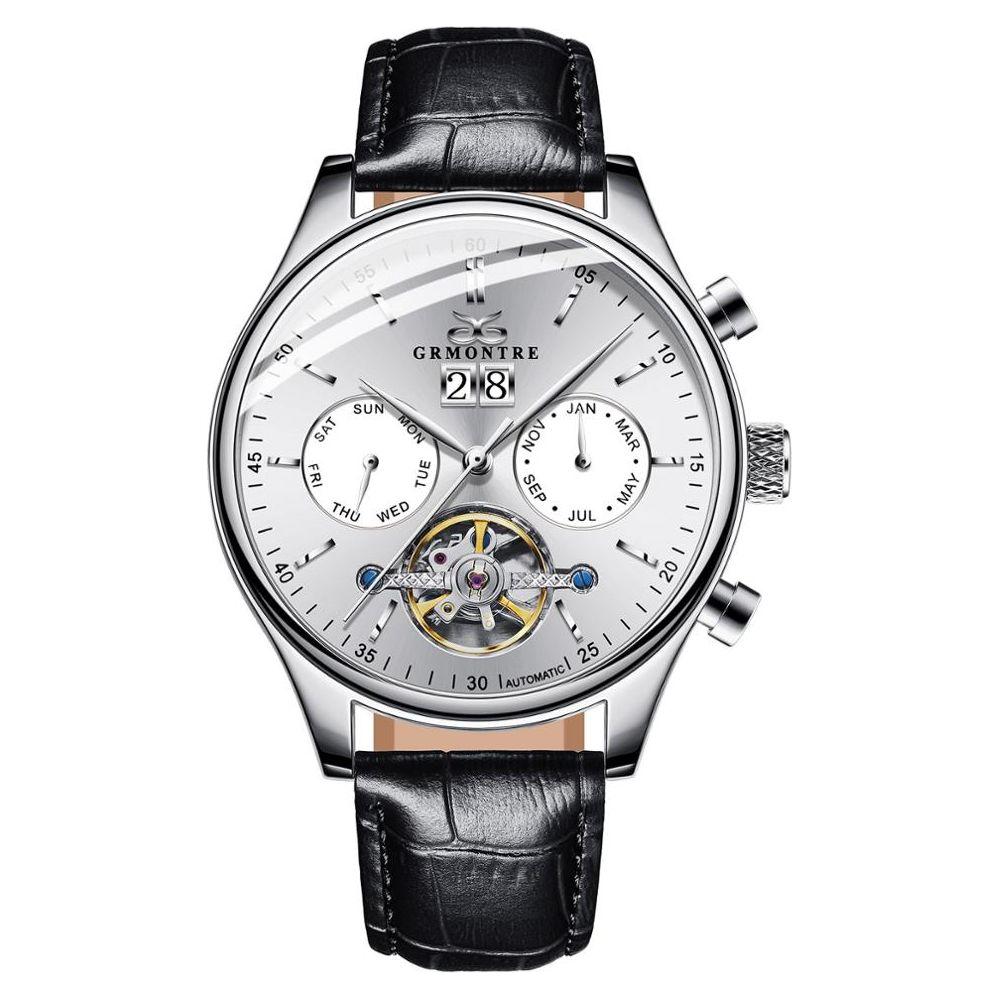 Men's Skeleton Tourbillon Mechanical Watch Automatic Classic Rose Gold Leather Band Wrist Watch - Frimunt Clothing Co.