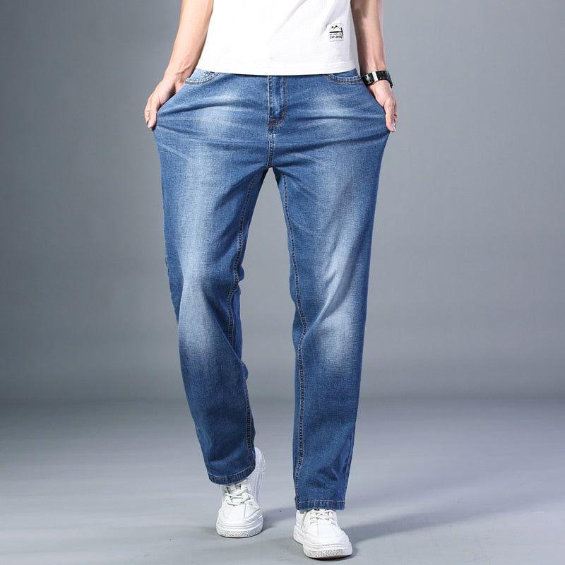6 Colors Spring Summer Men's Straight-leg Loose Jeans Classic Advanced Stretch Baggy Style Denim Pants - Frimunt Clothing Co.