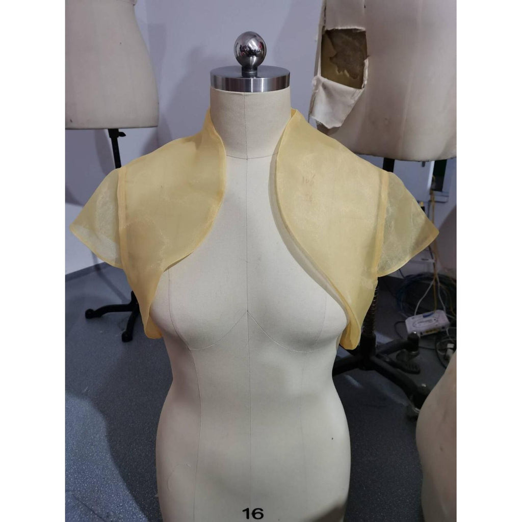 Short Sleeve Bridal Bolero Jacket Organza Summer Bridal Wrap - Frimunt Clothing Co.
