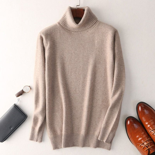 Super Warm 100% Cashmere Turtleneck Sweater Men Clothes 2022 Autumn Winter Knitted Pullover - Frimunt Clothing Co.