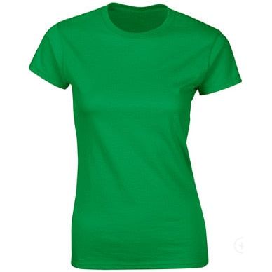 New 100% High Quality Cotton Women's T-Shirts - Short Sleeves Solid Colors