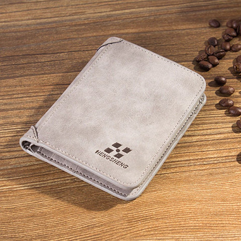 Men's Foldable Small Money Purse Leather Wallet Luxury Billfold Hipster Cowhide Credit Card/ID Holders