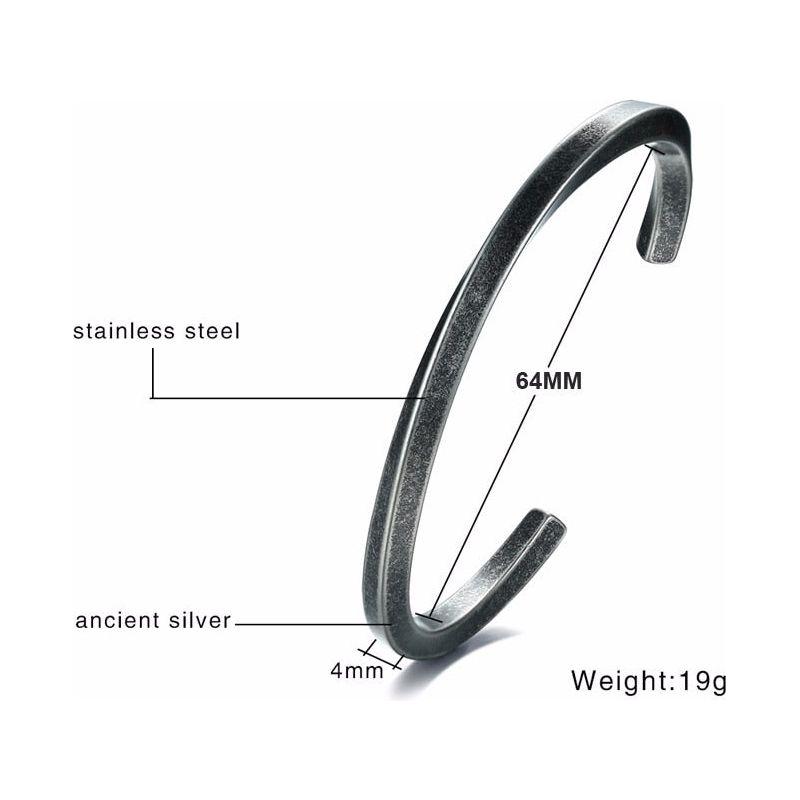 Men Twisted Cuff Bangle Mobius Bracelet Stacking Bangle Stainless Steel Unisex Jewelry - Frimunt Clothing Co.