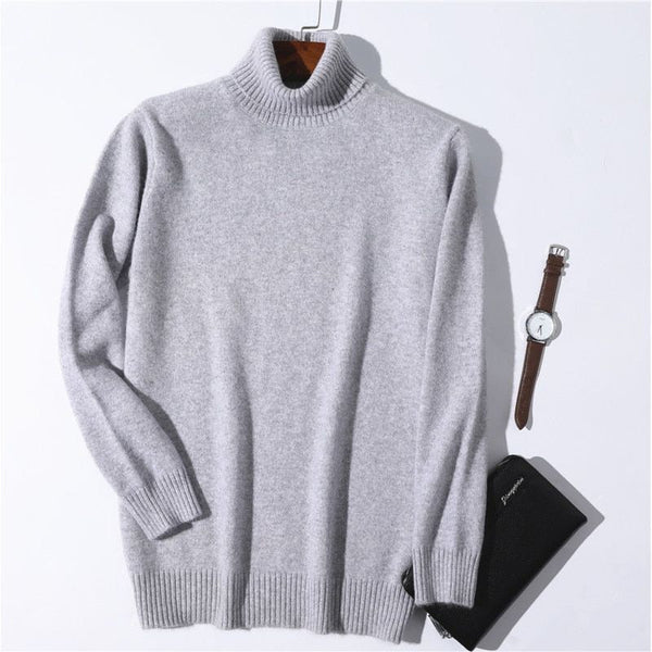 Super Warm 100% Cashmere Turtleneck Sweater Men Clothes 2022 Autumn Winter Knitted Pullover - Frimunt Clothing Co.