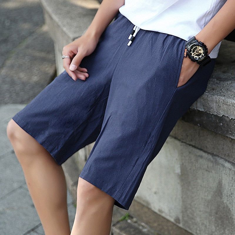 Newest Summer Casual Linen Shorts Men Fashion Style Light Breathable For Summer, Beach NbaW23
