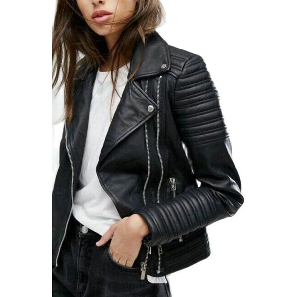 New Fashion Women Motorcycle Faux Leather Jackets Long Sleeve Autumn Winter Biker Zippers Streetwear Black
