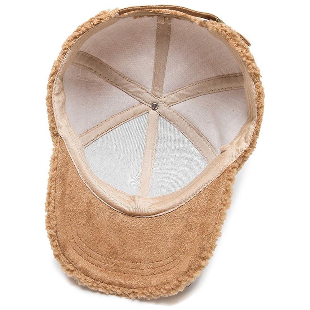 FS Trendy Streetwear Solid Windproof Wool Teddy Winter Baseball Hats For Men Warm White Lambswool - Frimunt Clothing Co.