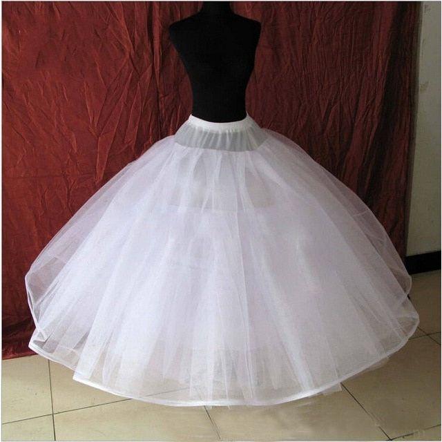 White 4/8 Layers Tulle Petticoat Wedding Dress Underskirt A-Line/Ball Gown - Frimunt Clothing Co.