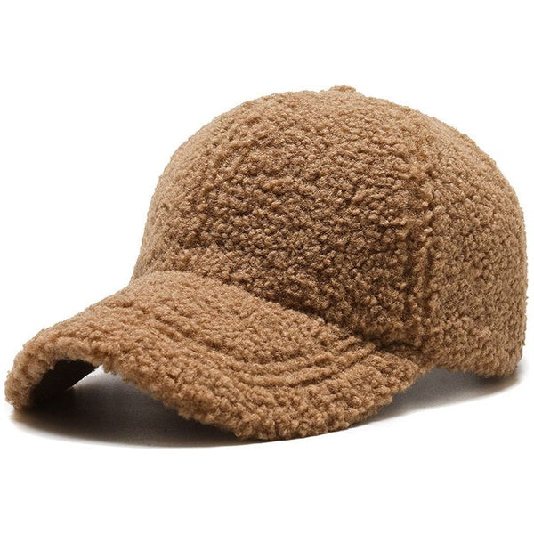 FS Trendy Streetwear Solid Windproof Wool Teddy Winter Baseball Hats For Men Warm White Lambswool - Frimunt Clothing Co.