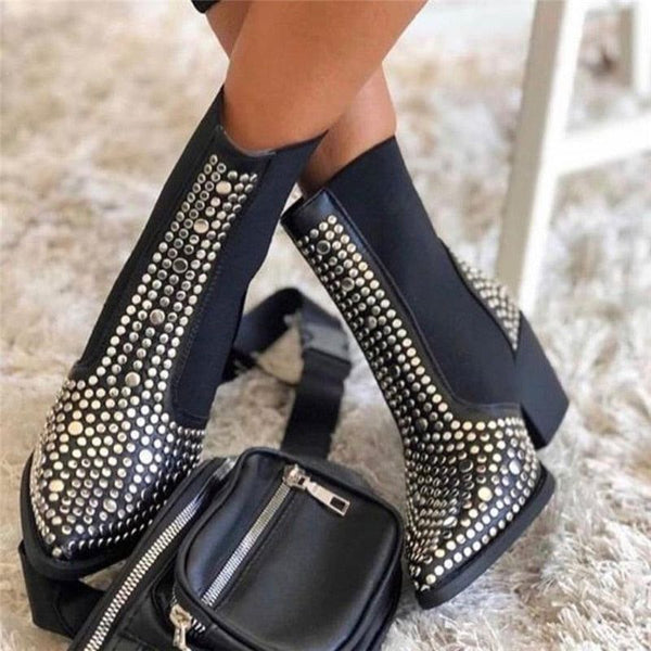 Brand Design High Quality Pointy Toe Classic Fashion Rivets Chelsea Boots - Frimunt Clothing Co.